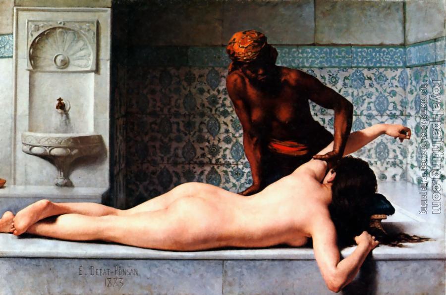 Edouard Bernard Debat-Ponsan : The Massage in the Harem